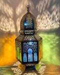 Handmade Moroccan table lamp in brass, 50CM tall