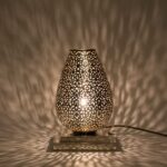 Stunning handmade Moroccan table lamp with floral design