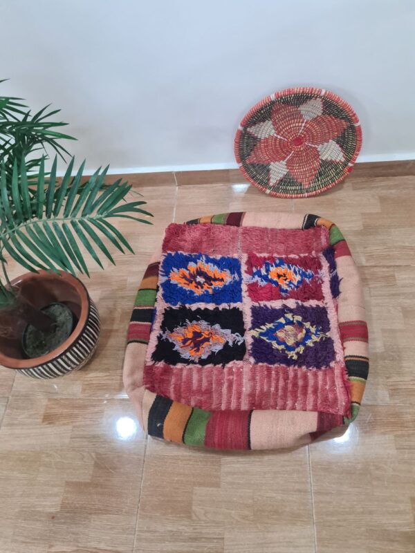 Vintage Moroccan Poufs – Handmade from Recycled Rugs