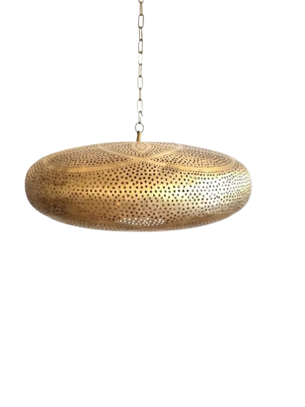 Beautiful handcrafted Moroccan copper pendant light, adding elegance and warmth to home decor.